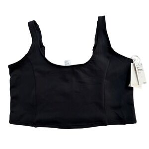 Good American Bikini Top Black Always Fits Scoop Neck Women's Size 5